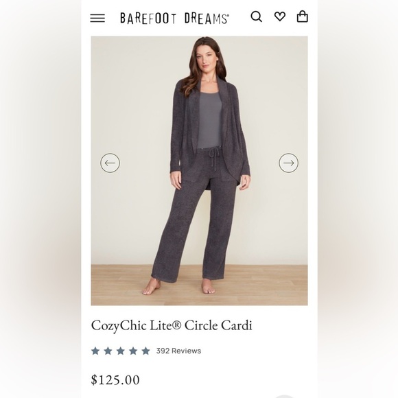 Barefoot Dreams Jackets & Blazers - Barefoot Dreams CozyChic Lite Circle Cardi - Gray